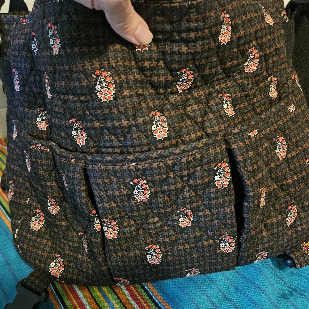 Vera Bradley quilted crossbody Messanger/Laptop bag, retired brown houndstooth